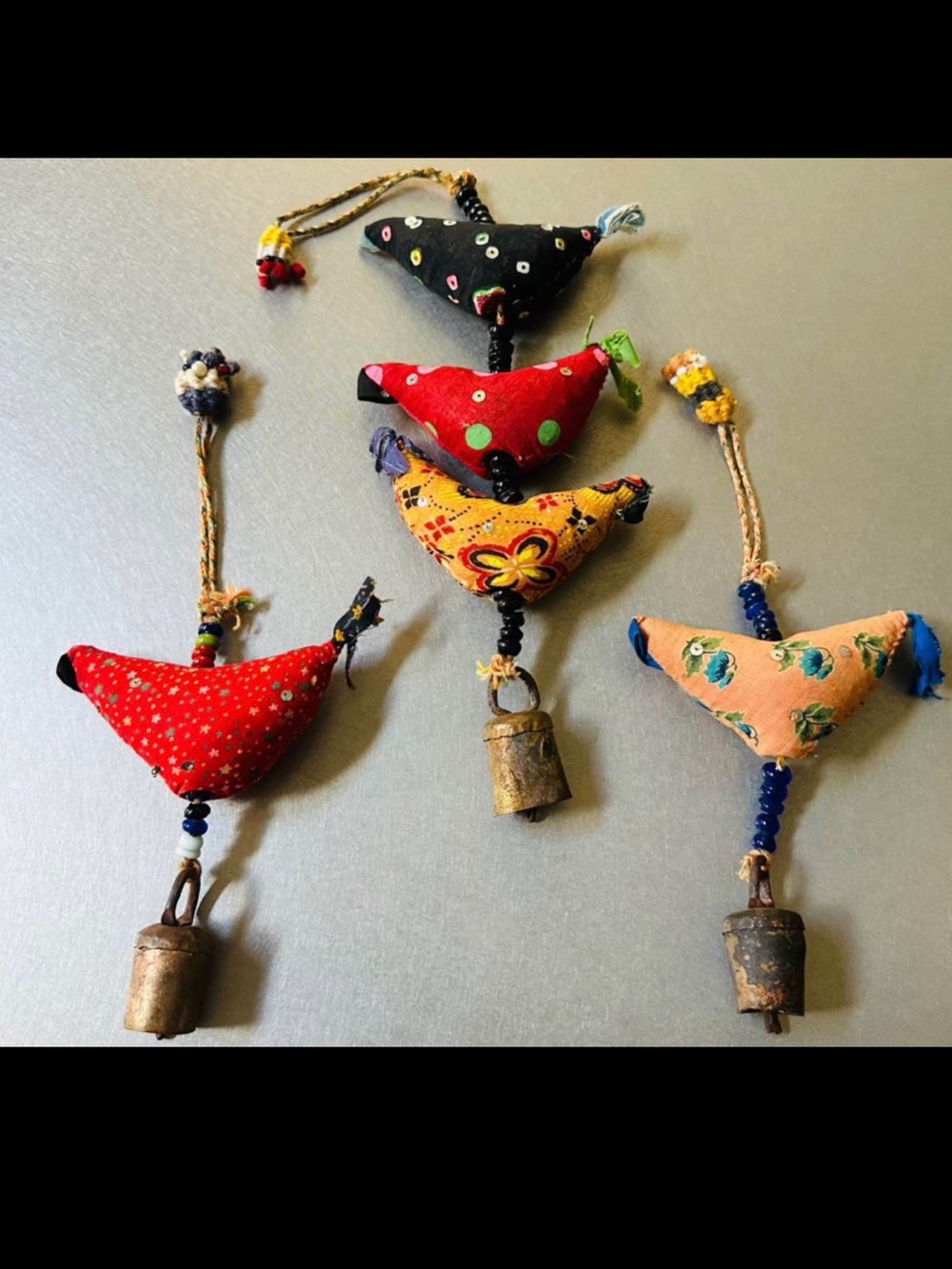 3 PROSPERITY HENS BELL HANGINGS